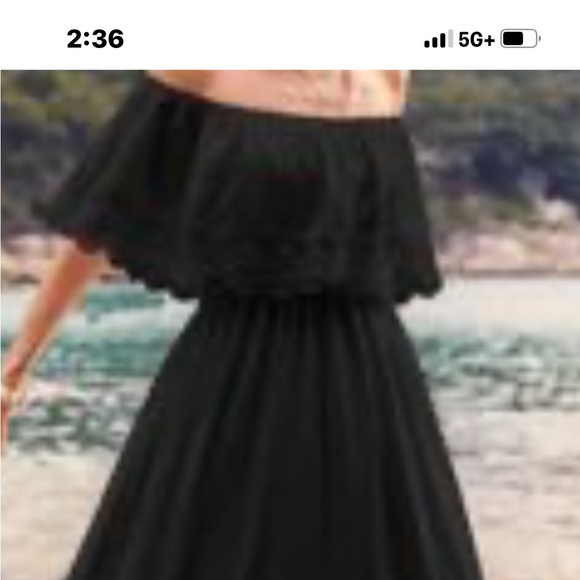 Black top mini skirt floor length shear cover - Picture 2 of 3